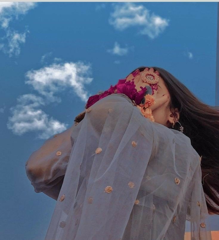 cute hidden face dp for girls