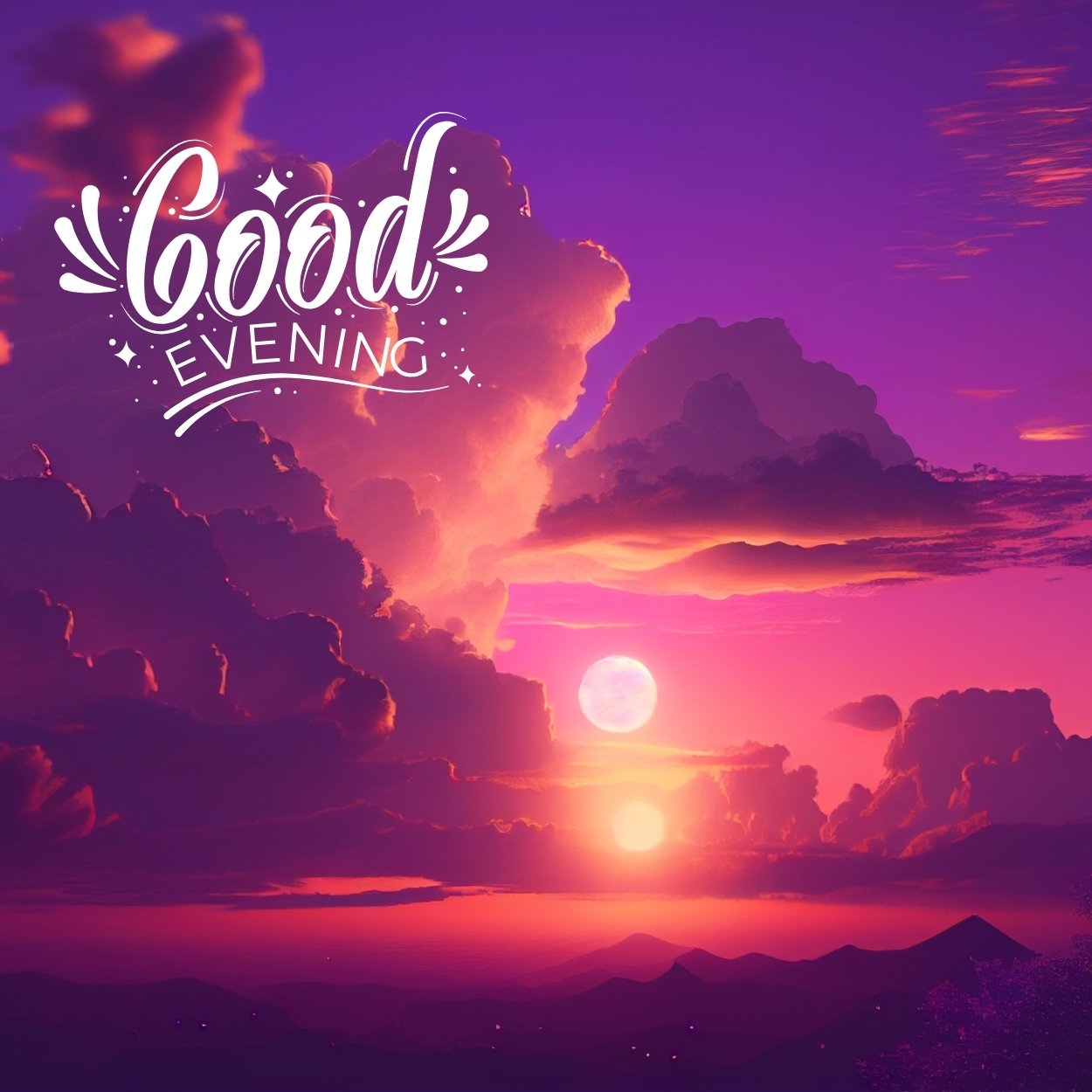 good evening images aesthetic